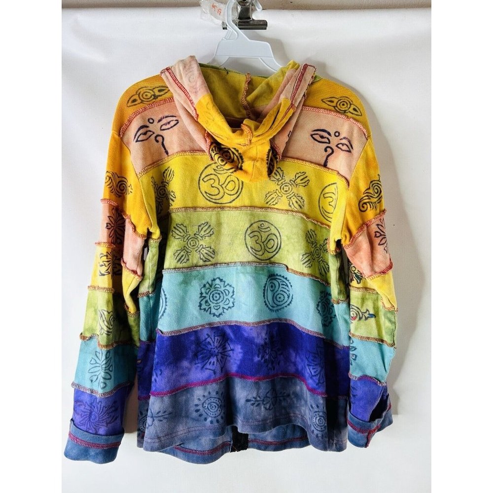 Rising International Rainbow Patchwork Hooded Swe… - image 6